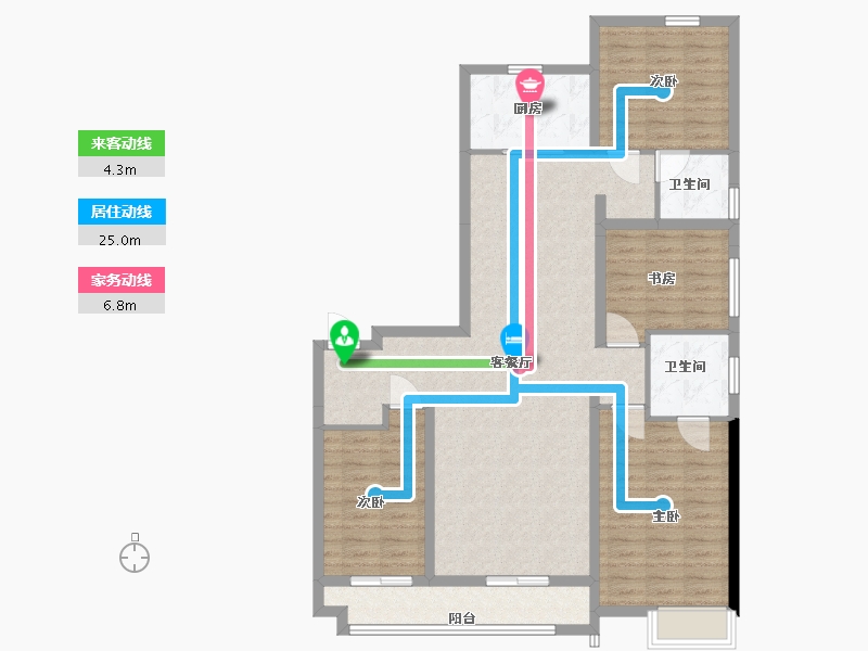 山西省-太原市-万科蓝湾传奇-116.68-户型库-动静线