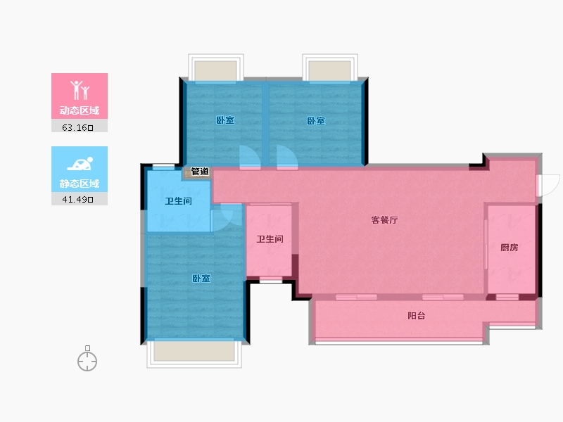 四川省-成都市-炎华置信上林景著-94.08-户型库-动静分区