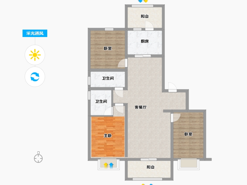 山西省-太原市-山投·青运城-104.00-户型库-采光通风