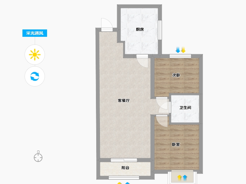 山西省-太原市-纳丹堡-61.51-户型库-采光通风