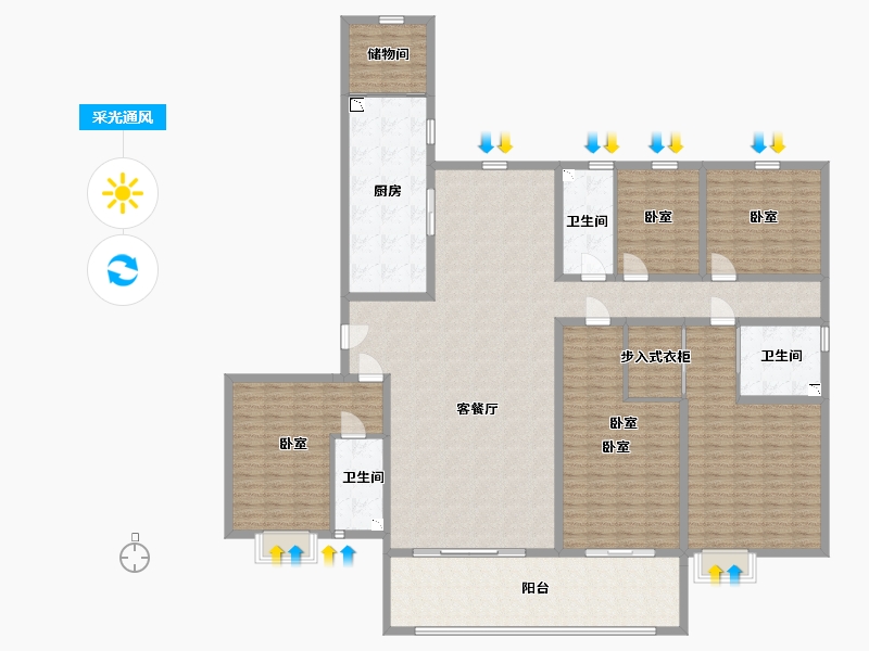 山西省-太原市-碧桂园玖玺臺-232.30-户型库-采光通风