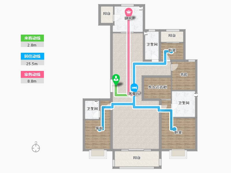 山西省-太原市-万达龙樾府-152.36-户型库-动静线