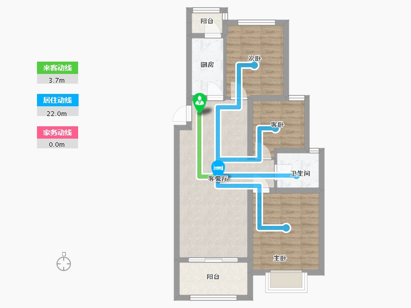 河北省-沧州市-嘉禾一方-67.62-户型库-动静线