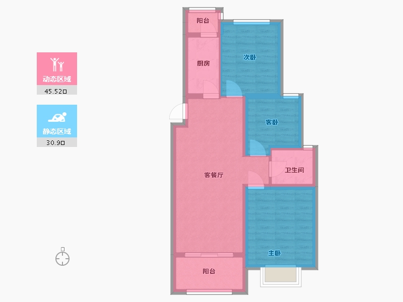 河北省-沧州市-嘉禾一方-67.62-户型库-动静分区