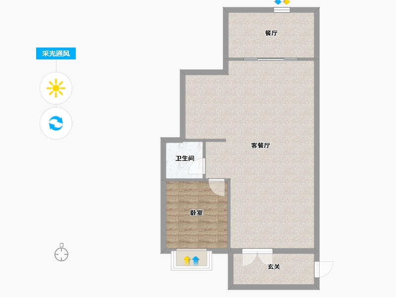 山西省-太原市-阳光城花满墅-76.48-户型库-采光通风