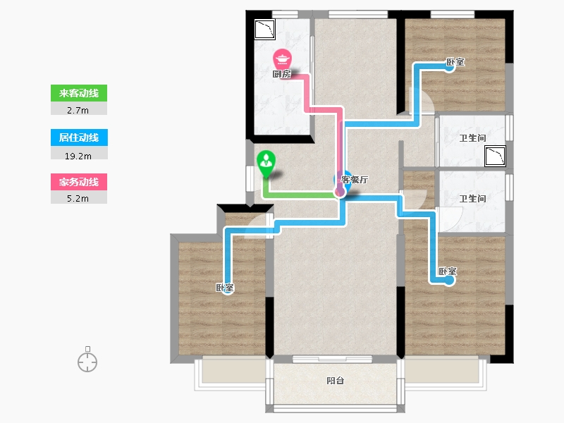 河北省-沧州市-沧州碧桂园锦熙府-87.56-户型库-动静线