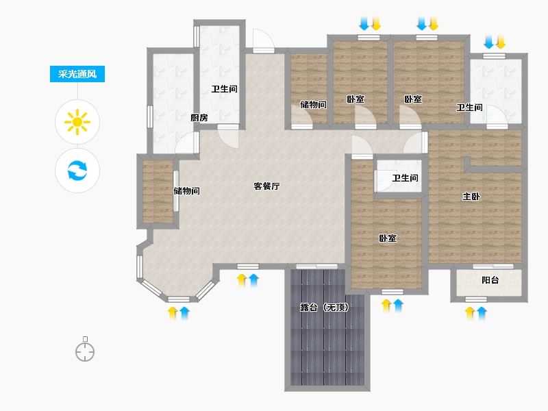 河北省-沧州市-华元·一世界-166.00-户型库-采光通风