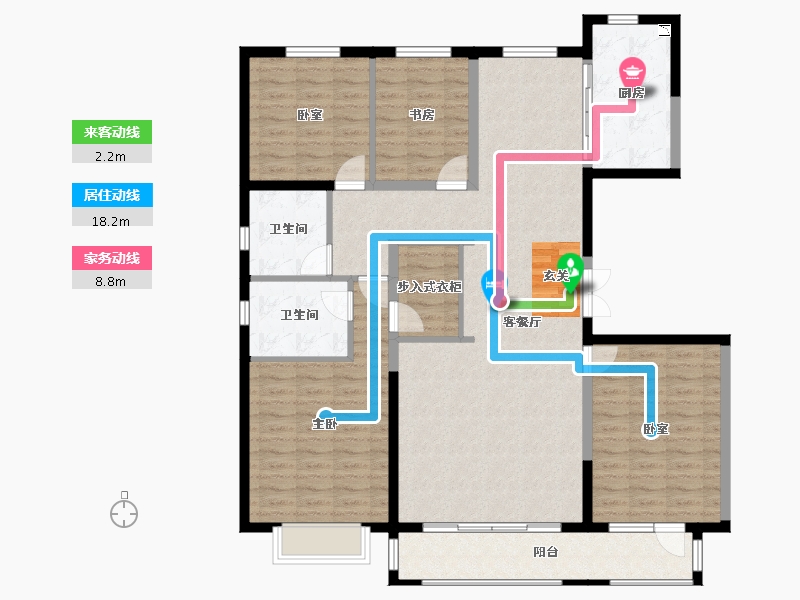 河北省-唐山市-万科金域缇香-137.11-户型库-动静线