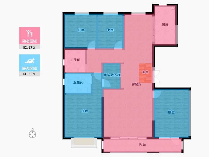 河北省-唐山市-万科金域缇香-137.11-户型库-动静分区