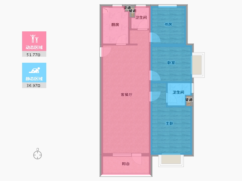 山西省-太原市-太原红星天悦-79.40-户型库-动静分区