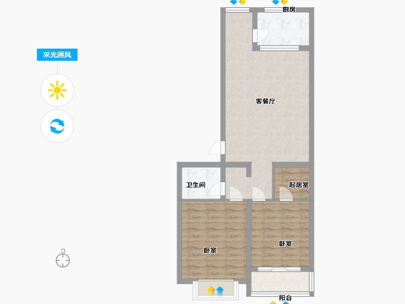 山西省-太原市-东润国际3期-70.00-户型库-采光通风