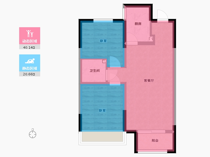 河北省-沧州市-保利花园-53.60-户型库-动静分区