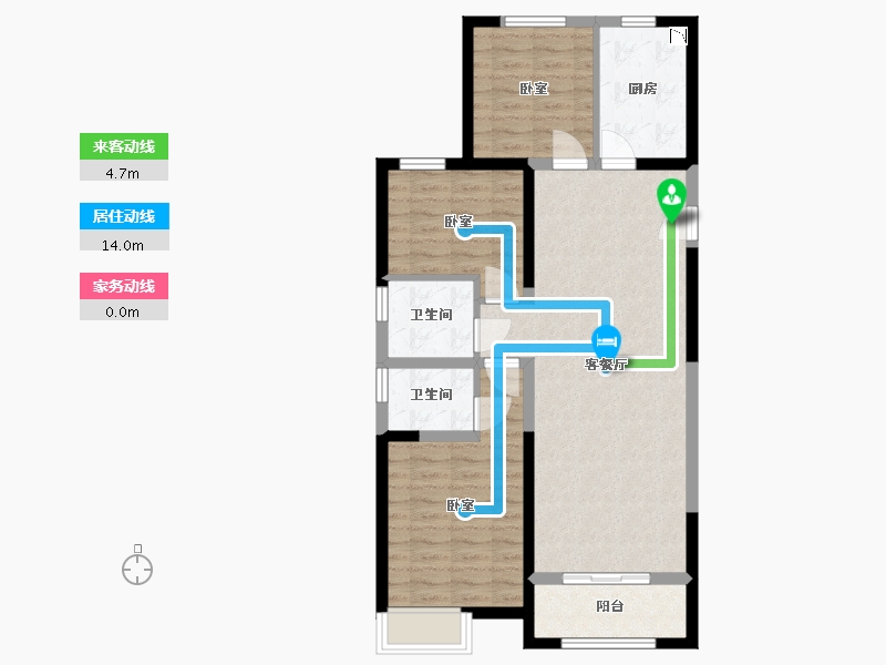 河北省-沧州市-保利花园-84.36-户型库-动静线