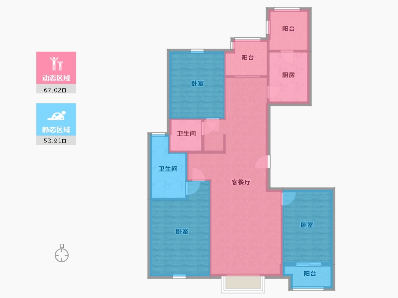 河北省-沧州市-贻成·御景狮城-110.01-户型库-动静分区