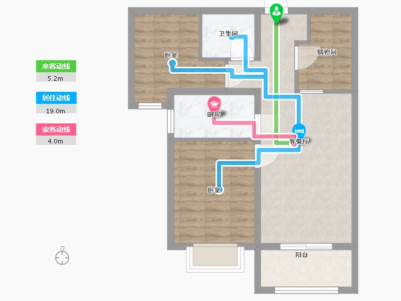 河北省-廊坊市-合生长安帝景-64.62-户型库-动静线