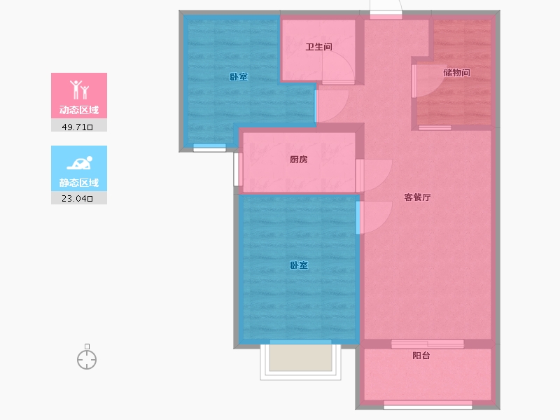 河北省-廊坊市-合生长安帝景-64.62-户型库-动静分区