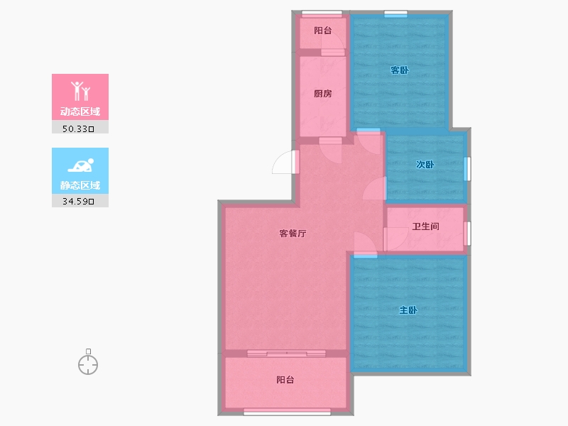 河北省-沧州市-嘉禾一方-75.29-户型库-动静分区