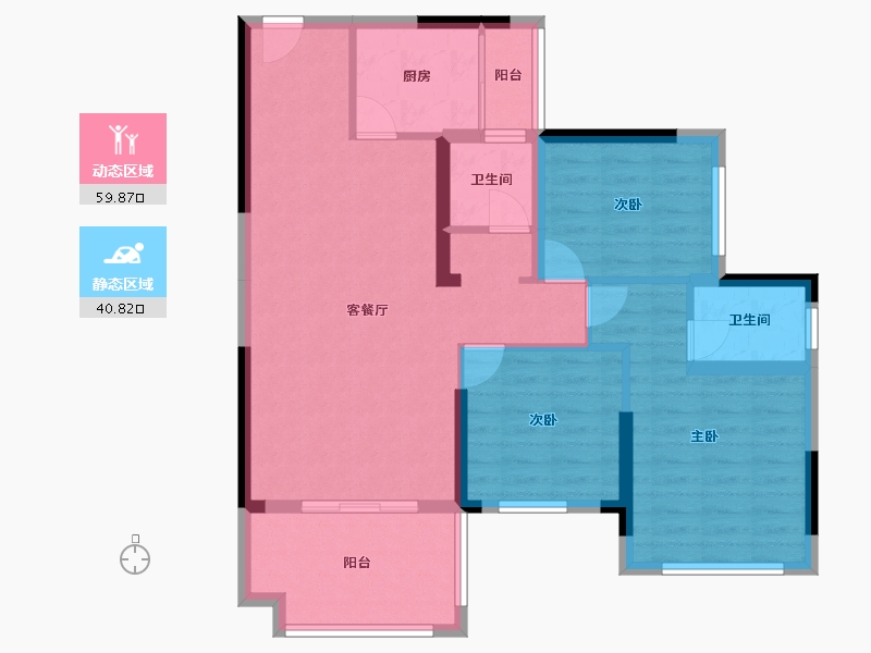 广西壮族自治区-桂林市-安厦恒安上城-89.98-户型库-动静分区