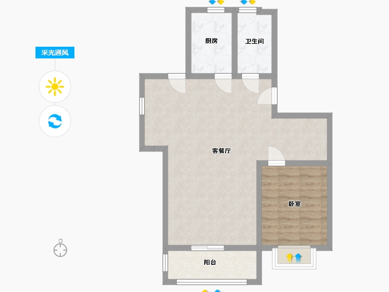 山西省-太原市-德元府-67.70-户型库-采光通风