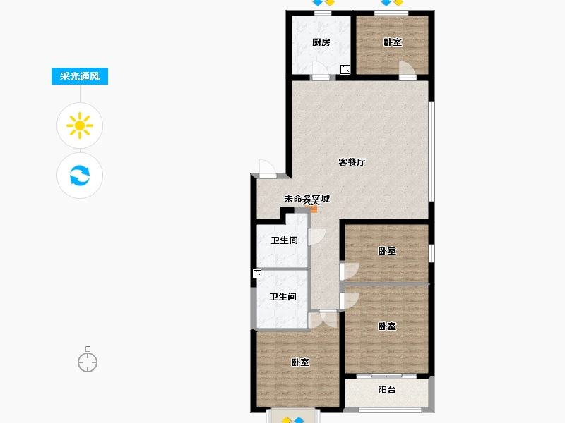 山西省-太原市-太原富力壹品-122.09-户型库-采光通风