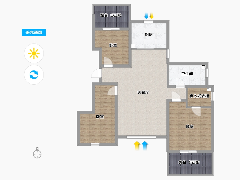 山西省-太原市-怡和天润园-98.22-户型库-采光通风