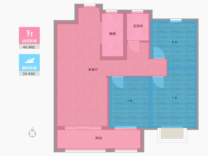 河北省-沧州市-嘉禾一方-71.44-户型库-动静分区