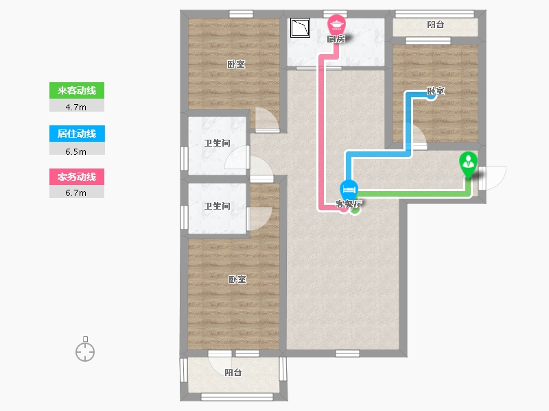 山西省-太原市-德元府-90.86-户型库-动静线