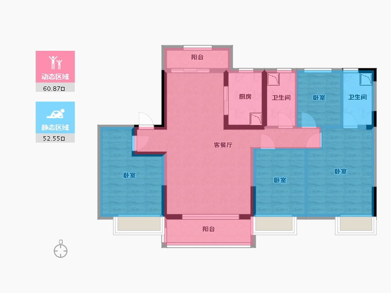 河北省-沧州市-碧桂园樾澜庭-99.52-户型库-动静分区