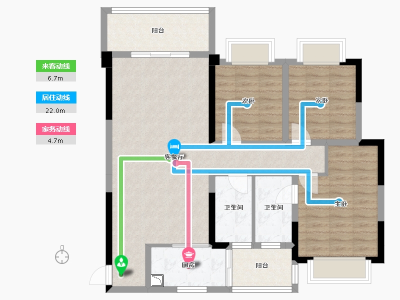 广西壮族自治区-桂林市-汇金万象滨江府-93.70-户型库-动静线