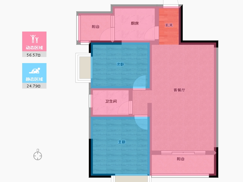 云南省-曲靖市-水云华城北苑-72.00-户型库-动静分区