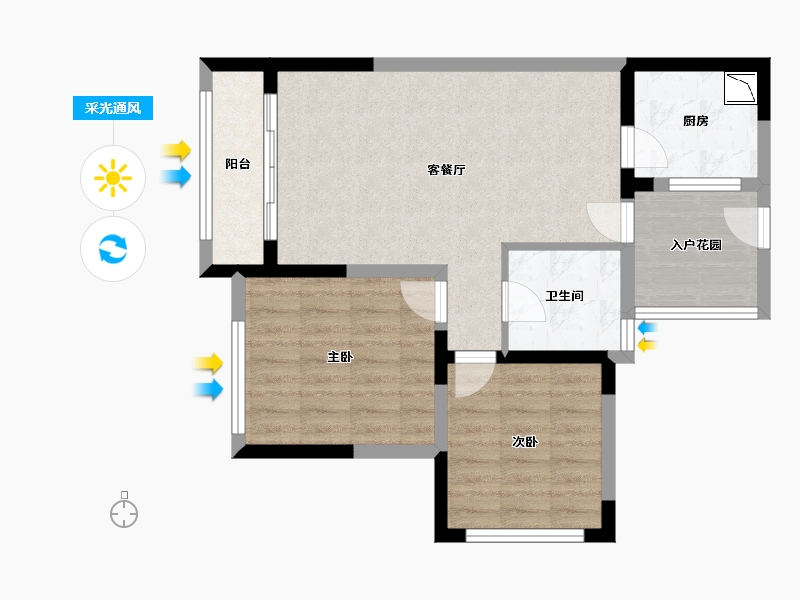 四川省-成都市-天立世纪华府-66.80-户型库-采光通风