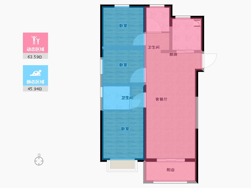 山西省-太原市-红星天润-98.26-户型库-动静分区