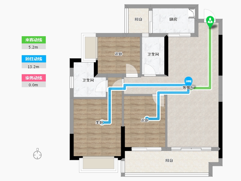 广西壮族自治区-桂林市-汇金万象滨江府-85.52-户型库-动静线