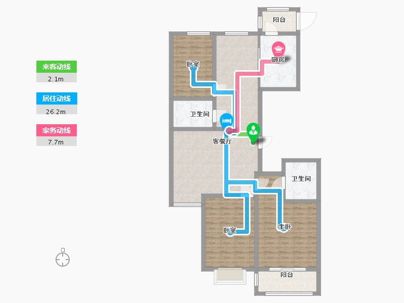 山西省-太原市-天泰·玉泽园-113.19-户型库-动静线