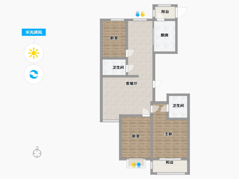 山西省-太原市-天泰·玉泽园-113.19-户型库-采光通风