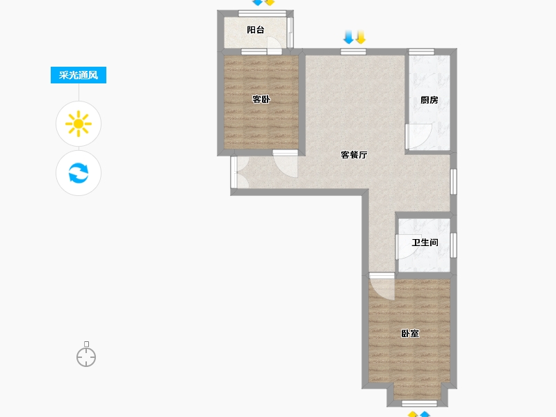 河北省-沧州市-贻成·御景狮城-74.01-户型库-采光通风