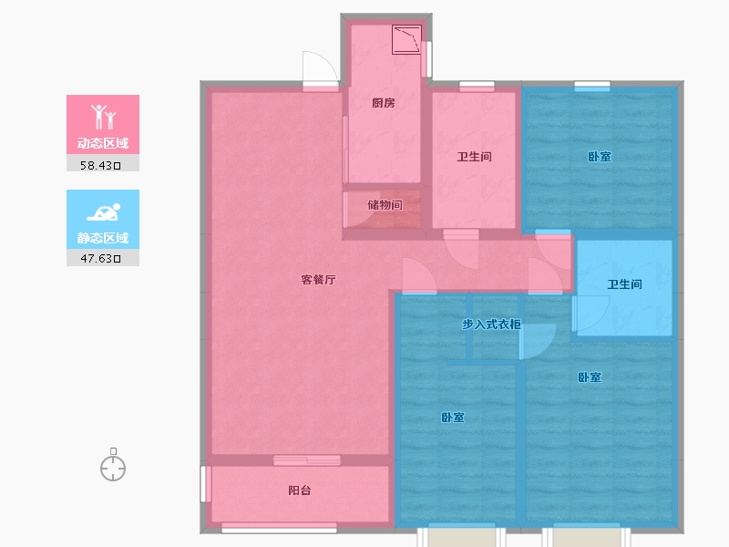 山西省-太原市-德元府-93.70-户型库-动静分区