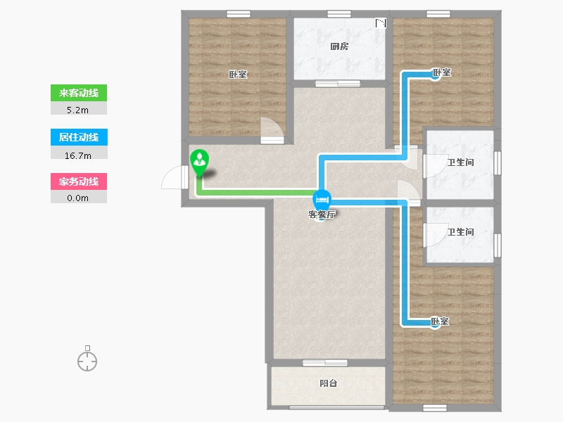 山西省-太原市-怡和天润园-105.28-户型库-动静线