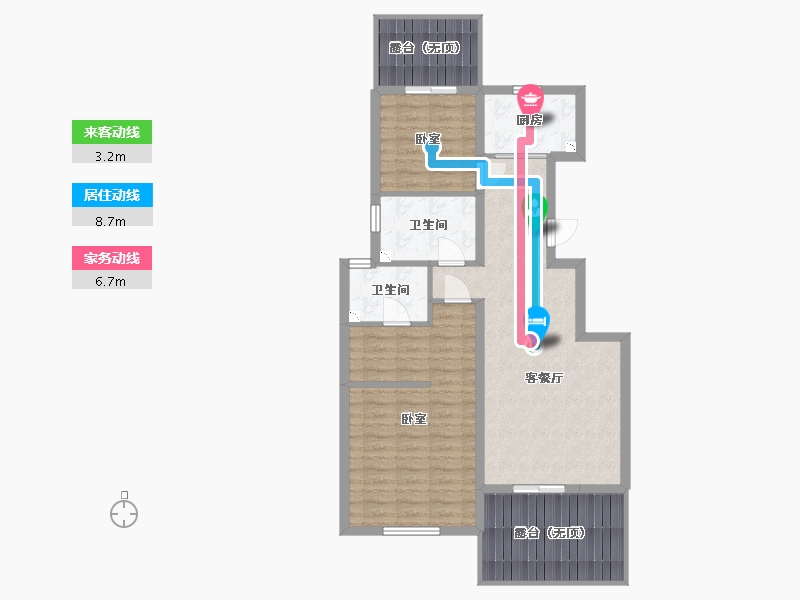 山西省-太原市-怡和天润园-89.15-户型库-动静线