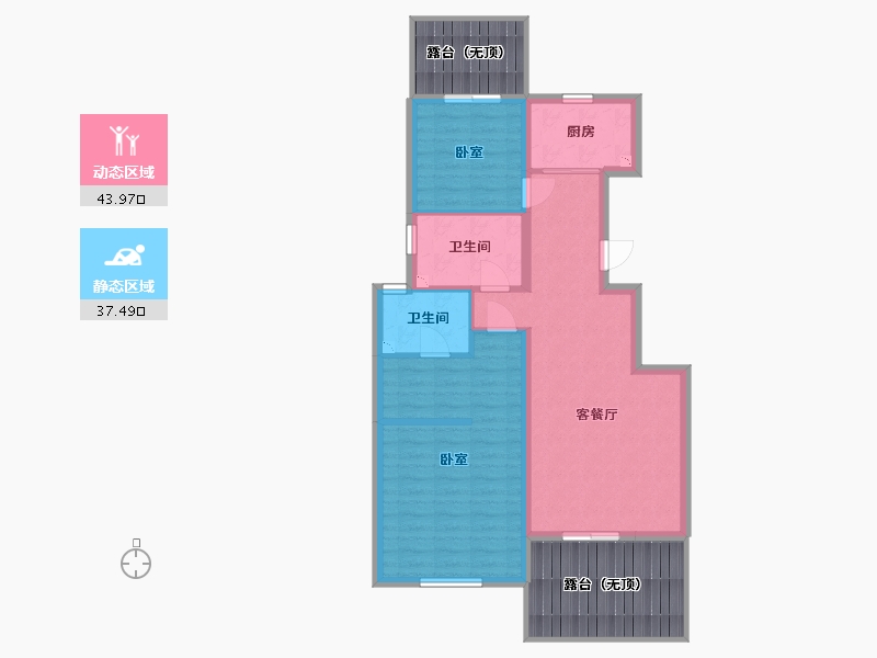 山西省-太原市-怡和天润园-89.15-户型库-动静分区