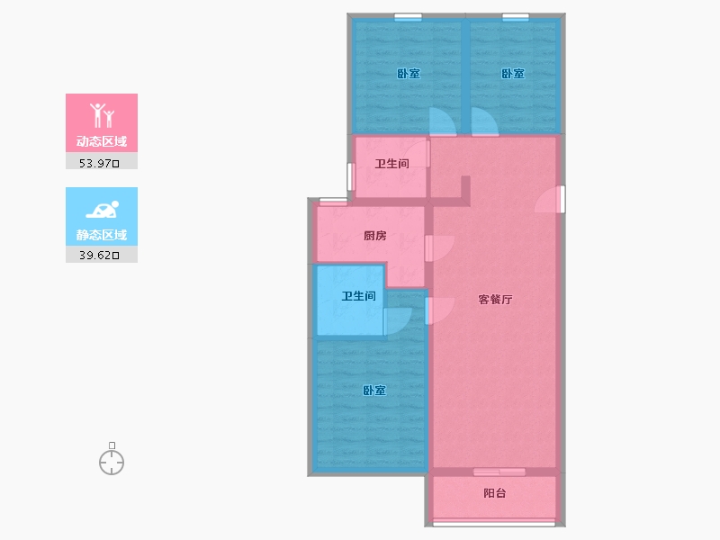 山西省-太原市-太原富力壹品-83.61-户型库-动静分区