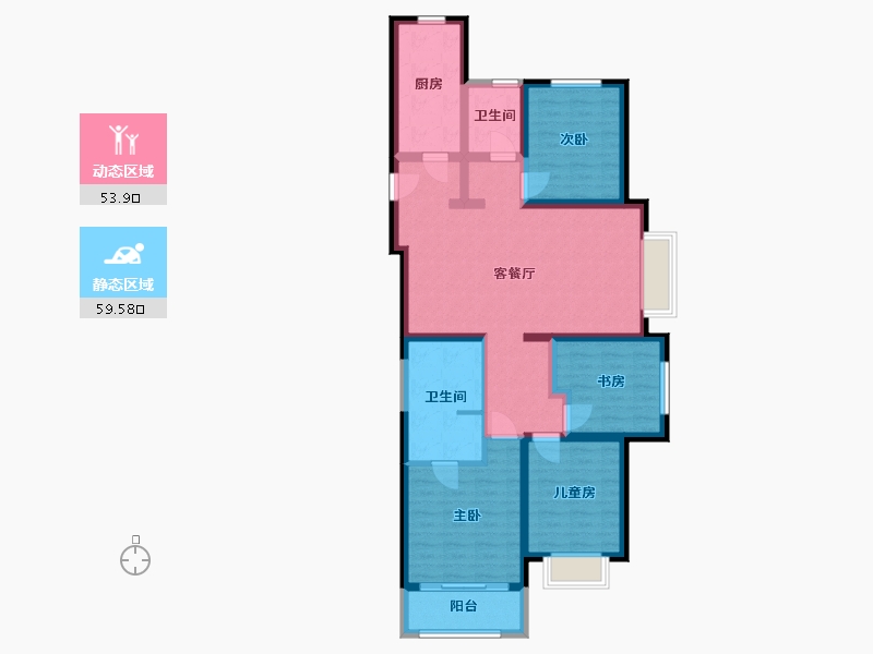 山西省-太原市-远大·凤玺湾-100.35-户型库-动静分区