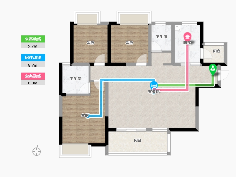 四川省-成都市-天立世纪华府-89.17-户型库-动静线