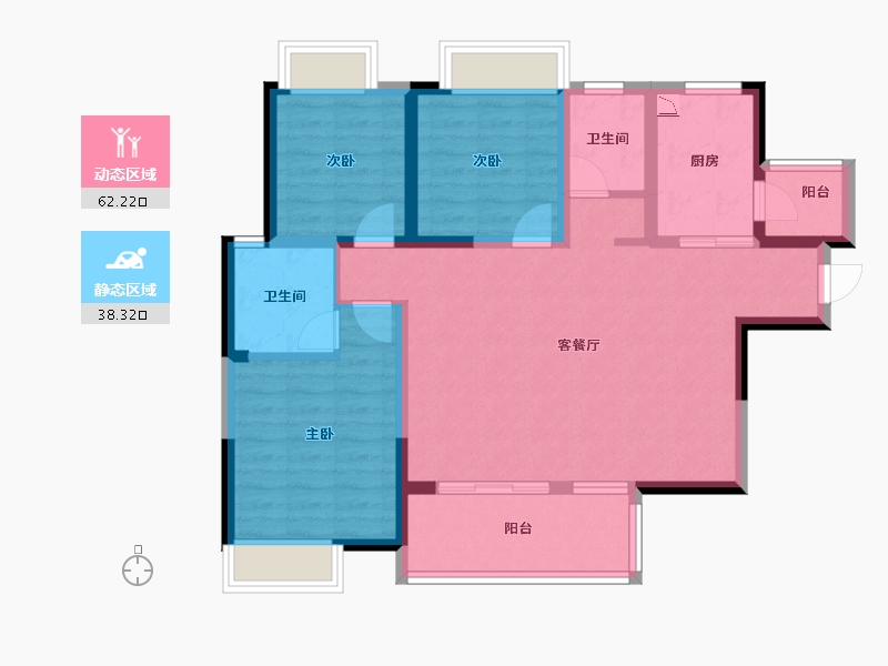 四川省-成都市-天立世纪华府-89.17-户型库-动静分区