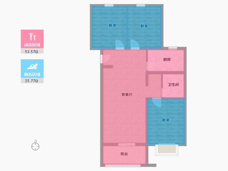 山西省-太原市-德元府-79.88-户型库-动静分区