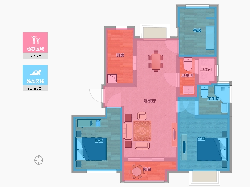 上海-undefined-中海长宁第-75.99-户型库-动静分区