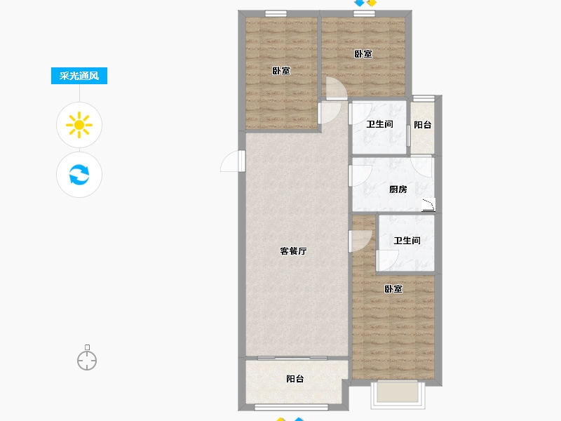 山西省-太原市-山投·青运城-88.66-户型库-采光通风