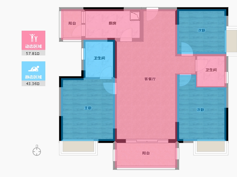 四川省-成都市-天立世纪华府-89.54-户型库-动静分区