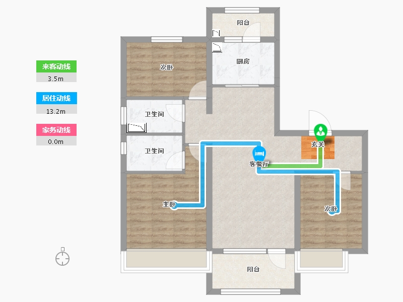 河北省-唐山市-迁西碧桂园·天玺湾-83.95-户型库-动静线