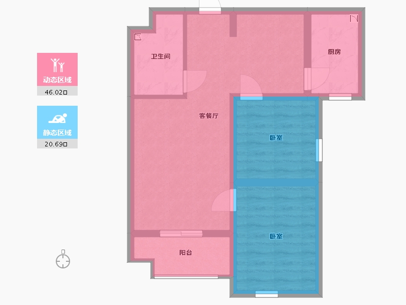 山西省-太原市-怡和天润园-58.72-户型库-动静分区